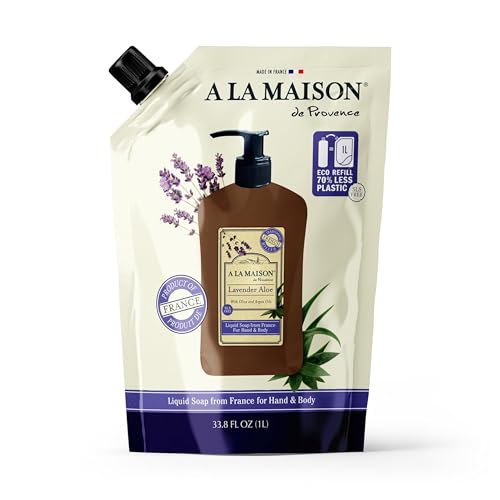 A LA MAISON Lavender Aloe Hand Soap Refill Pouch 33.8 Fl Oz – Natural, Plant-Based