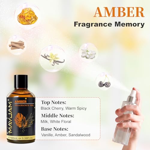 MAYJAM Amber Fragrance Oil 100ML/3.38oz for Diffusers – Amber Scent