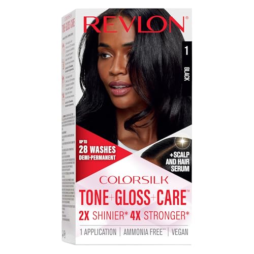 Revlon ColorSilk Tone + Gloss + Care Demi-Permanent Hair Color - Black