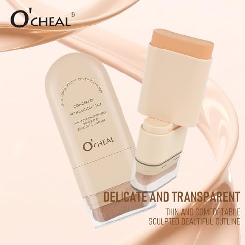 O'CHEAL Concealer Foundation Stick with Brush - Full Coverage