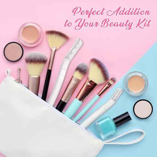 32 Count Face Razors for Women ? Dermaplane Razors & Eyebrow Razor Set, 24 Long + 8 Short Precision Blades, Facial Razor for Peach Fuzz, Hair Removal & Gentle Exfoliation (Clear)