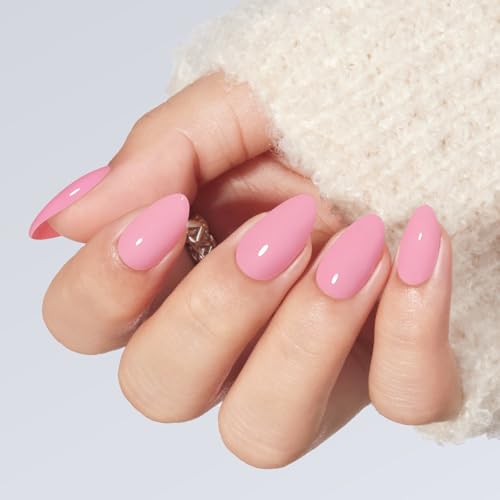 Modelones Pink Almond Press On Nails Kit - 32Pc Set with Glue