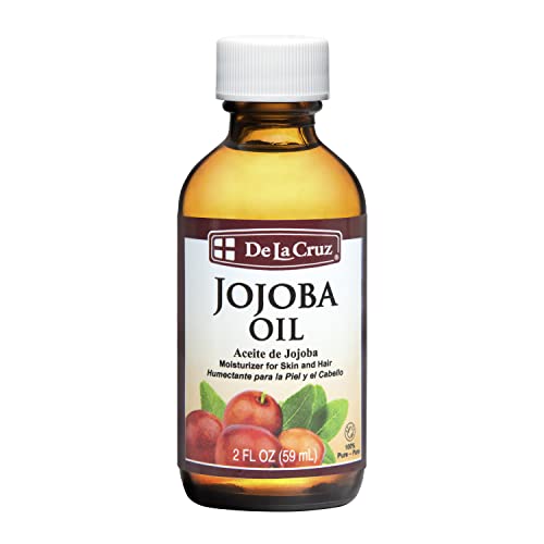 De La Cruz 100% Pure Cold-Pressed Golden Jojoba Oil - Organic Jojoba Oil for Hair and Skin - 2 FL OZ - 59 mL