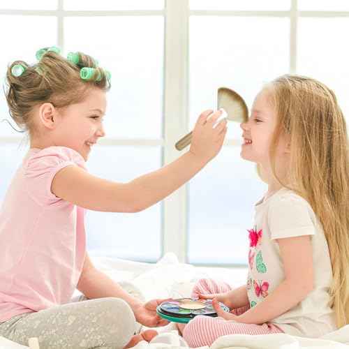 4 Pack Fan Brushes for Women Face Soft Bristle Highlighting Blush Brush with Long Handle Facial Applicator Brushes Face Makeup Tools for Loose Powder Highlighting Blush (2 Colors)