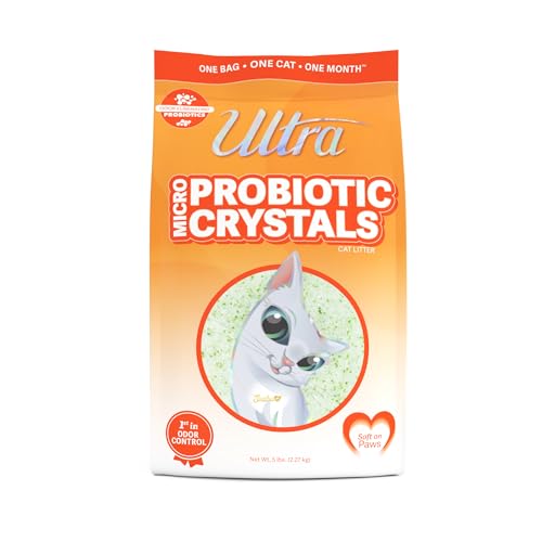 New Ultra Probiotic Micro Crystals Cat Litter - 99.9% Dust Free, Soft on Paws, Fragrance Free - 5 Lbs.