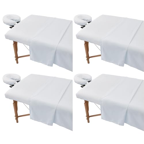 Extra Thick Microfiber Massage Table Sheet Set (4-Pack) - 3-Piece Spa Set