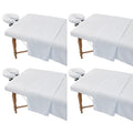 Extra Thick Microfiber Massage Table Sheet Set (4-Pack) - 3-Piece Spa Set