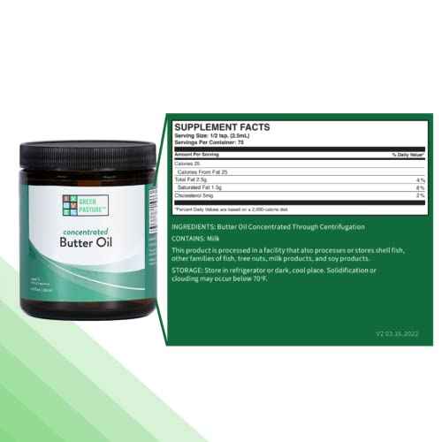 Green Pasture Concentrated Butter Oil Liquid - 6.4 fl. oz. - CLA- Vitamin A (6.4 oz.)