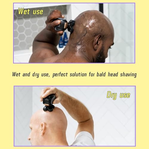 3PCS Head Shaver for freebird replacement blades, 5 Cutter Floating Head Waterproof Stainless Steel Blade for Bald Men Women Grooming, Head and Face Electric (Silver ¡¿ 3)