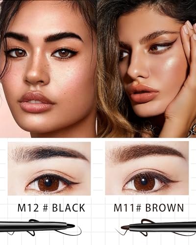 Waterproof Gel Eyeliner Pencil Set - Black Brown