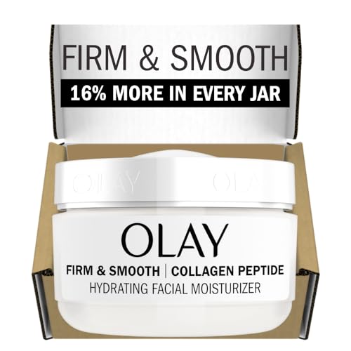 Olay Firm & Smooth Collagen Peptide Face Moisturizer, 2 oz Fragrance Free Firming Face Cream for Hydration and Skin Renewal, Recyclable Eco Jar Packaging