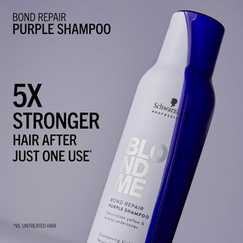 BlondMe Bond Repair Purple Shampoo for Blonde Hair | Neutralizes Yellow & Brassy Tones | Strengthens, Repairs, & Prevents Breakage | For Moisturized, Healthy-Looking Cool-Toned Blondes