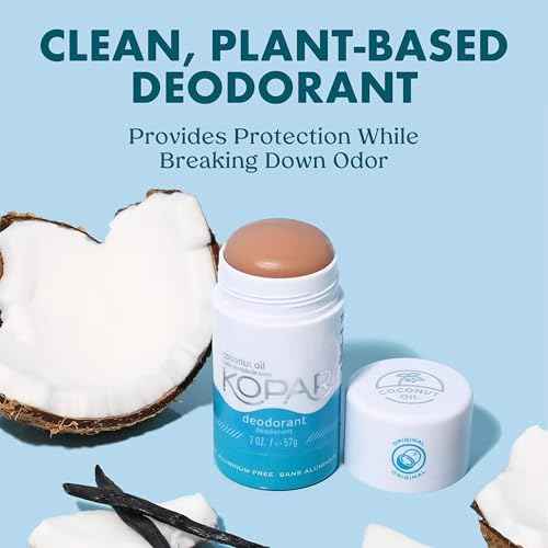 Kopari Aluminum Free Coconut Deodorant, Non Toxic & Clean Plant-Based, No Aluminum, Parabens or Baking Soda, Long Lasting Protection, Original 2 oz