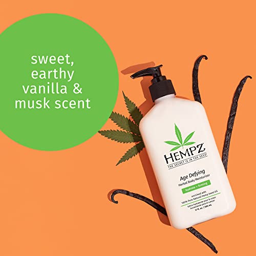 Hempz Age Defying Body Moisturizer,17 Fl Oz,Bundle-Daily Herbal Moisturizer,Shea Butter Anti-Aging-Body,Hemp Extract Lotion-Skin Care Products, 100% Pure Organic Hemp Seed Oil,2 Count (Pack of 2)