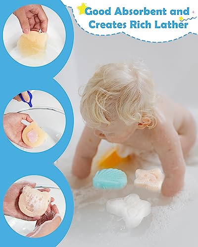 MoHern Konjac Baby Sponge Set, 5Pc Natural Plant-Based