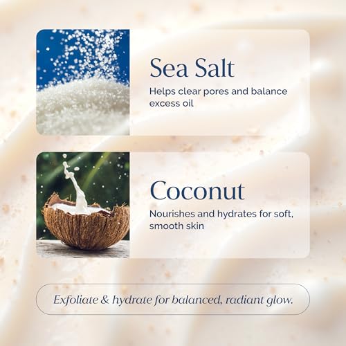 Sea Salt & Coconut Face Scrub Exfoliator – 5.1 oz