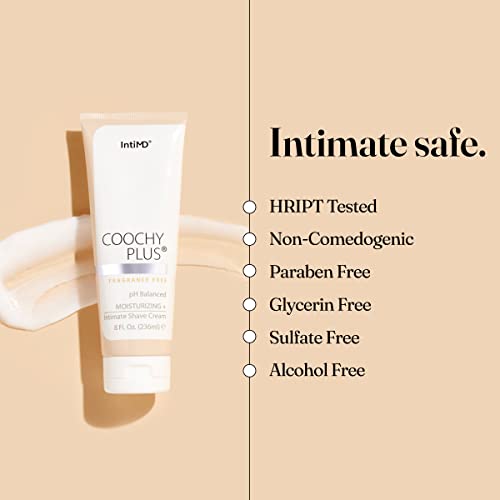 Intimate Shave Cream for Sensitive Skin - Fragrance Free, Moisturizing, Razor Burn & Ingrown Hair Care