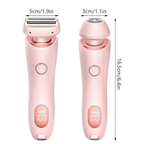 Pink Women’s Electric Shaver & Bikini Trimmer - Wet & Dry Waterproof 2-in-1 Razor with Removable Head
