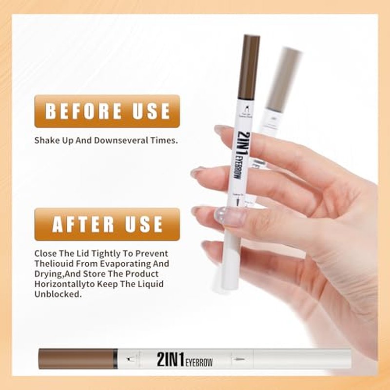 2-in-1 Micro Brow Pen and Mascara - 4-Fork Eyebrow Pencil
