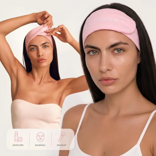 Soft Lyocell Spa Headband for Skincare & Makeup, Pink