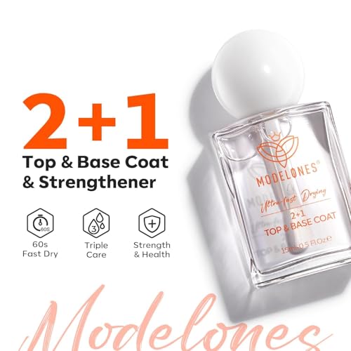 Modelones 3-in-One Nail Polish - Base & Top Coat, 15ml