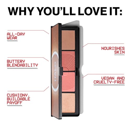 Smashbox Halo Sculpt + Glow Face Palette | Vitamin E, Long Lasting, Contour + Highlighter, 0.55 oz.