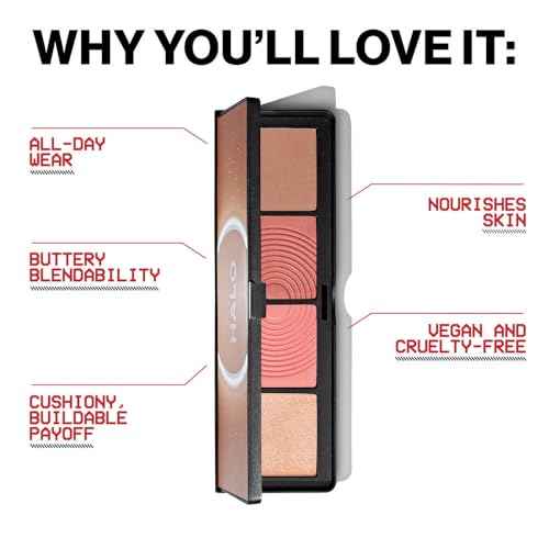 Smashbox Halo Sculpt + Glow Face Palette | Vitamin E, Long Lasting, Contour + Highlighter, 0.55 oz.