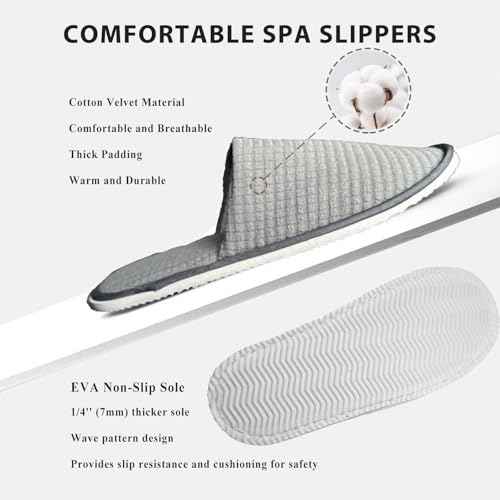 Anmerl 10 Pairs Disposable Hotel Slippers - Bulk Guest House Shoes for Spa, Wedding, Travel, Universal Size, Non-Slip, Washable with Individual Packaged