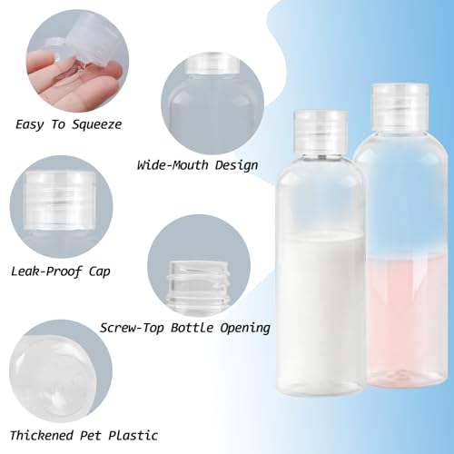 Travel Bottles Set TSA Approved Leak-Proof Reusable Cosmetic Containers