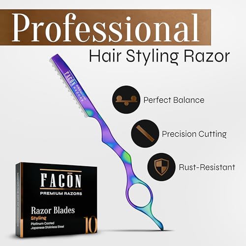 Professional Hair Cutting Razor Kit - Stainless Steel with 11 Blades