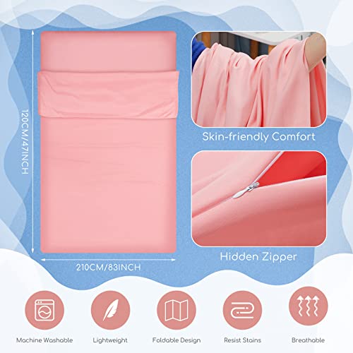 Irenare Self Tan Sleep Sack Breathable Self Tanning Sheets Self Tanning Bed Sheet Protector Self Tan Sleep Bag Travel and Camping Sheet Sleeping Bag Liner for Outdoor Travel Hiking(Pink)