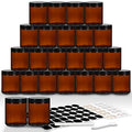 24 Pack 8 oz Amber Glass Jars with Black Airtight Lids