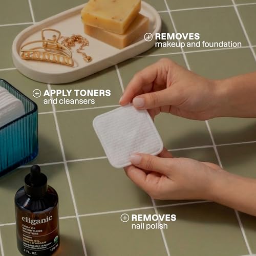 Cliganic Extra Large Face Pads 100 Count Dual-Sided