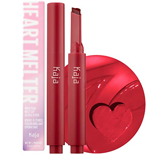 Kaja Lip Gloss - Heart Melter | High-shine, Glossy Finish, Flirty Cherry Red, Moisturize, 01 Too Hot, 0.04 Oz