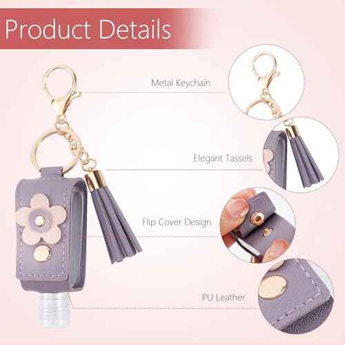 4Pcs Hand Sanitizer Keychain, 30ml Refillable Portable Hand Sanitizer for Toiletry Lotion Liquid Soap Shampoo