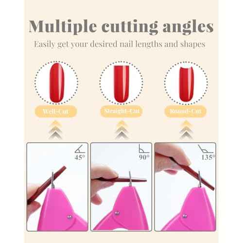 MORGLES Extra Long Tapered Square Nail Tips, 240 Pcs 3XL Full Cover Fake Tips Clear Nail Kit with Glue, Clipper, Files and Cuticle Fork for Acrylic Home DIY with Box