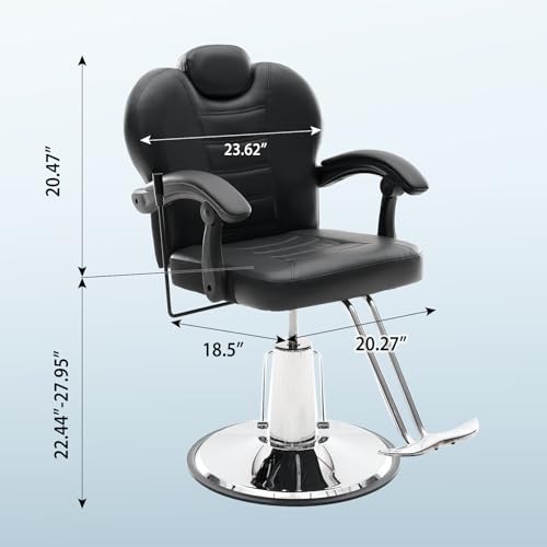 Tatub Reclining Salon Chair - 90°-135° Adjustable Barber Chair