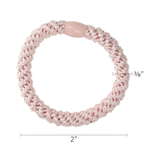 L. Erickson Pink Hair Ties for Thick Hair, Grab & Go Ponytail Holders, 8 Pack, Think Pink, Thick No-Crease Bands with Strong Hold, Damage-Free Design, Sweet Feminine Colors