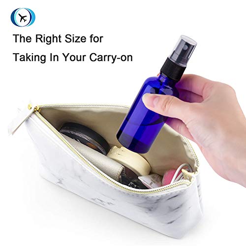 2oz Glass Spray Bottles for Essential Oils, Blue 3-Pack
