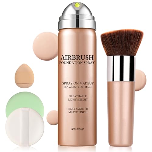Airbrush Foundation Makeup - Full Coverage, Moisturizing Formula