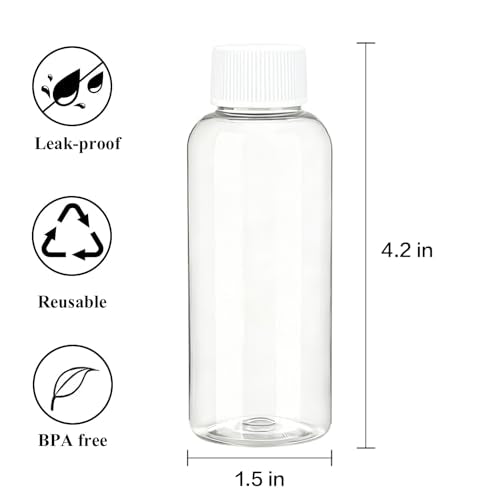 Travel Size Mouthwash Bottles 3.4 oz, 5 Pack TSA-Approved