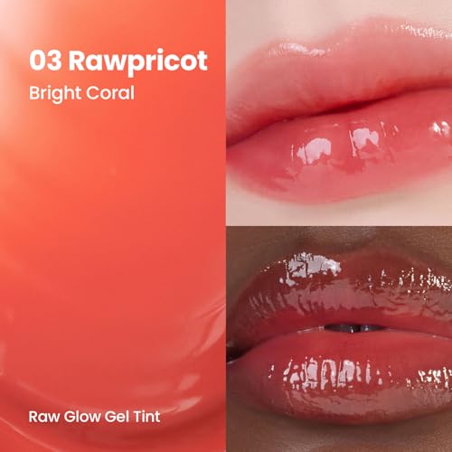 HINCE Raw Glow Lip Tint - RAWPRICOT, 0.13 Fl Oz, Hydrating Glossy Lip Stain (Pack of 1)