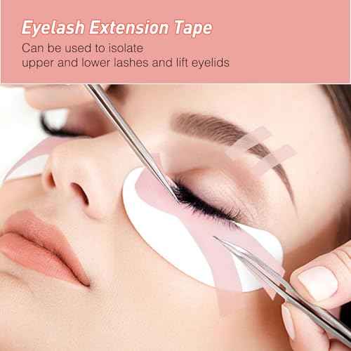 Lash Tape for Eyelash Extensions - Silicone Gel Eyelash Tape Eyelash Extension Tape for Sensitive Skin Pain Free Removal Breathable Micro Eyelash Extension Supplies£¨0.49in x 3.94yd£¬5Rolls Pink£©