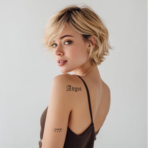 Sassy Script Temporary Tattoos | Y2K Gothic Words & Angel Numbers