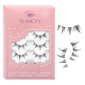 5 Pairs 5D Wispy Cat Eye False Eyelashes with Thin Stem