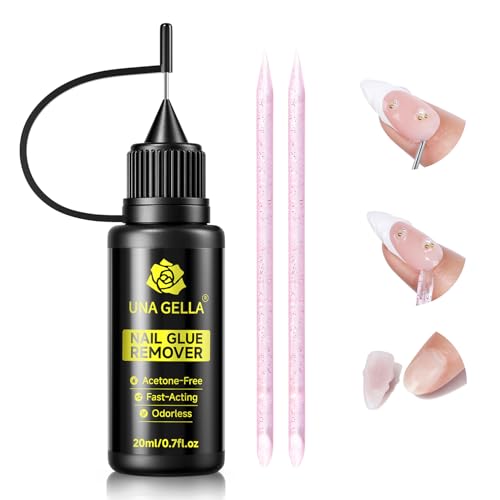 UNA GELLA Nail Glue Remover for Press-On Nails, 20ml