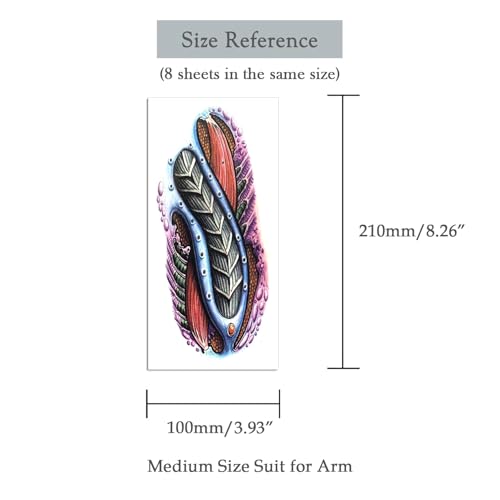 8 Pieces Large 3D Mechanical Temporary Tattoos | Body Art Stickers