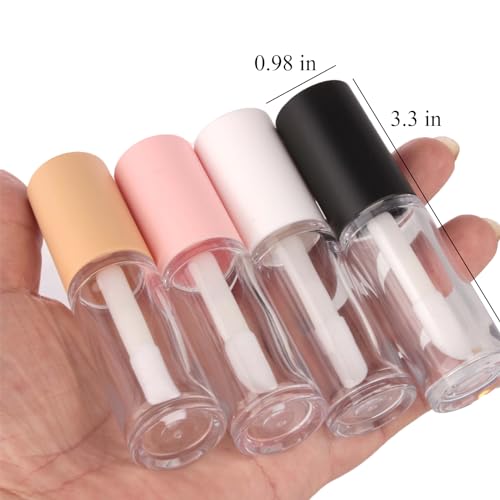 Qeuly 4 Piece 6ml Empty Lip Gloss Tubes with Wand