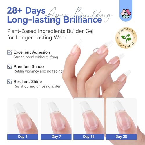 SAVILAND 8-in-1 Clear Builder Nail Gel for Extensions & Strengthening