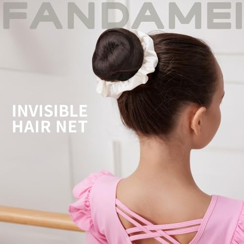 FANDAMEI Brown Kids Hair Bun Maker Set with Nets, Pins & Elastics for Ballet & Everyday Styles